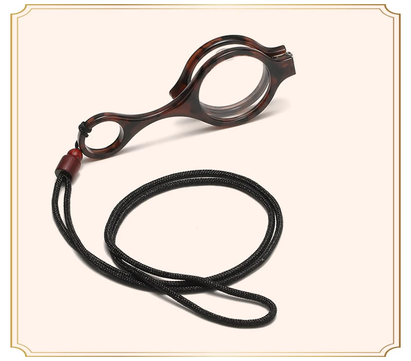 Faltbare Anhänger Lesebrille Lupe Tragbare Verhindern Verlust Runde/Katzen Augen Halskette Prebyopie Brille Senden Mit Kette – Detail 12
