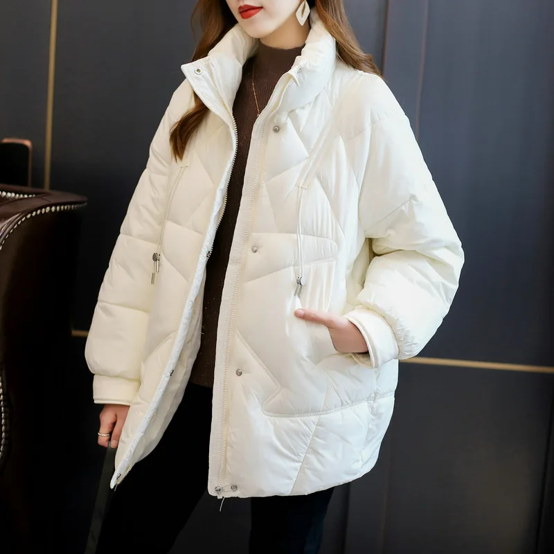 

Korean Winter Stand-up Collar Cotton-padded Coat Women Clothing 2022 New Style Winter Jackets Thicken Warm Parkas Overcoats D605