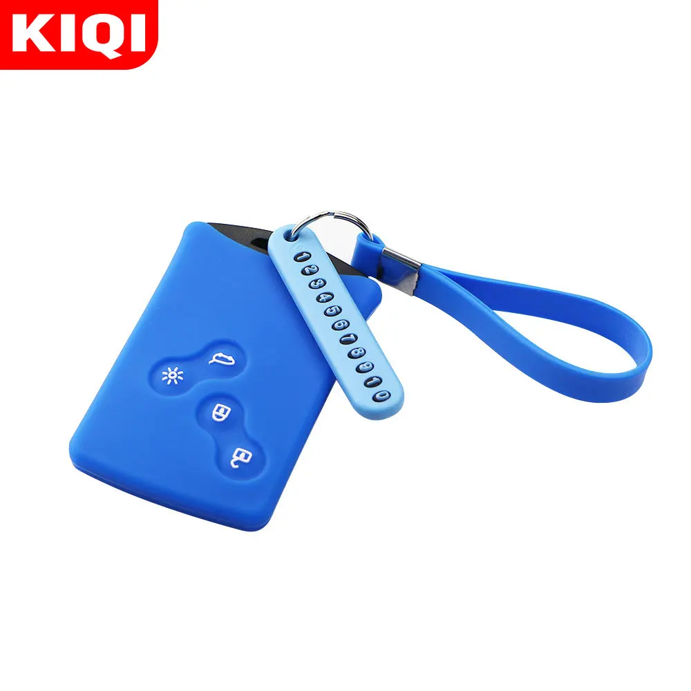 3Pcs Silicone Car Key Cover Case Key Chain with Phone Number Card For Renault Clio Logan Megane 2 3 Koleos Scenic Card