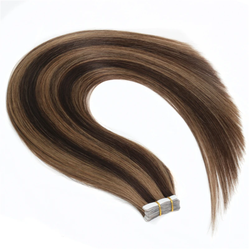 BHF Tape In Human Hair Extensions Straight 613# blonde Tape In Extensions 20pcs Remy Tape In Hair Extensions