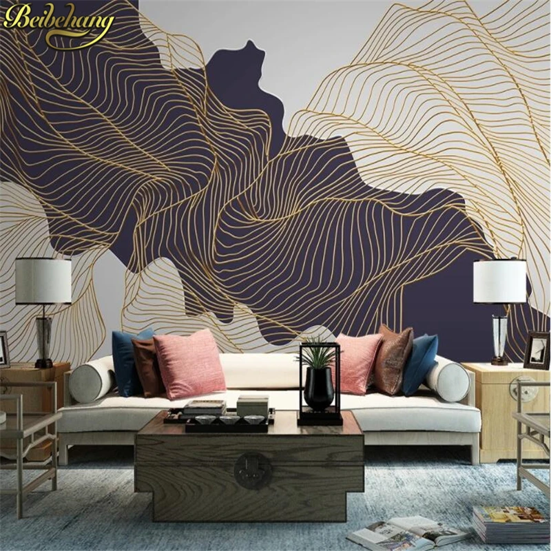 custom Abstract line Murals wallpaper Bedroom Wall Paper Living Room Modern Simple home Decor art tv sofa background 3D Stickers