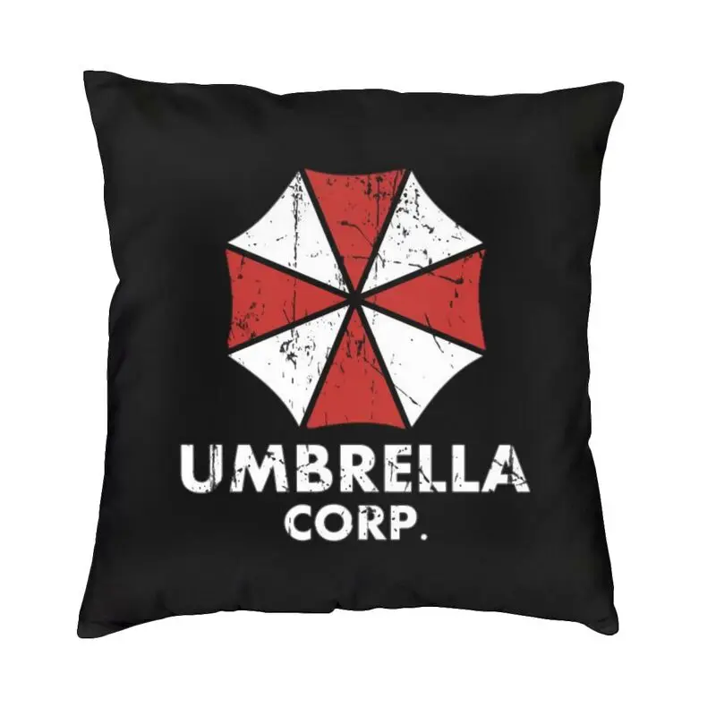 Grunge Retro Umbrella Corporation Square Pillow Cover Home Decor Video Game Cushion Cover Throw Pillow For Sofa Cover