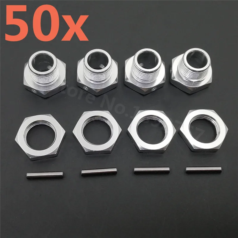 

Wholesale 50Sets/lot HSP 1/8 Tires Adapter Tyres Adapter Alum Wheel Nut With Pins Set Screws 17mm Nitro Hyper Buggy RC Car Hobby