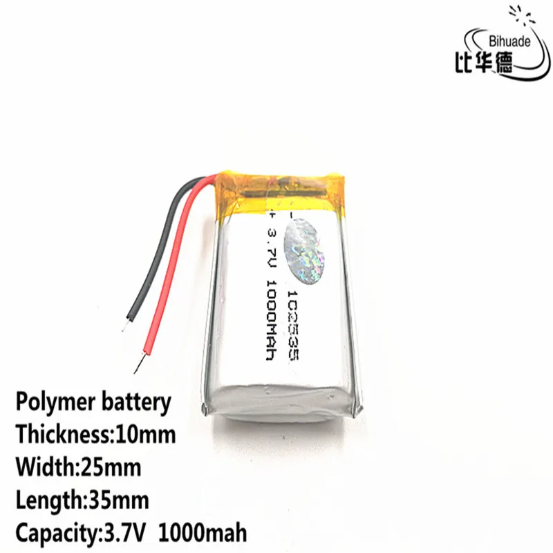 Dobrej jakości akumulator litrowy 3,7 V, 1000 mAH 102535 Polimerowy akumulator litowo-jonowy / litowo-jonowy do tabletu BANK, GPS, mp3, mp4