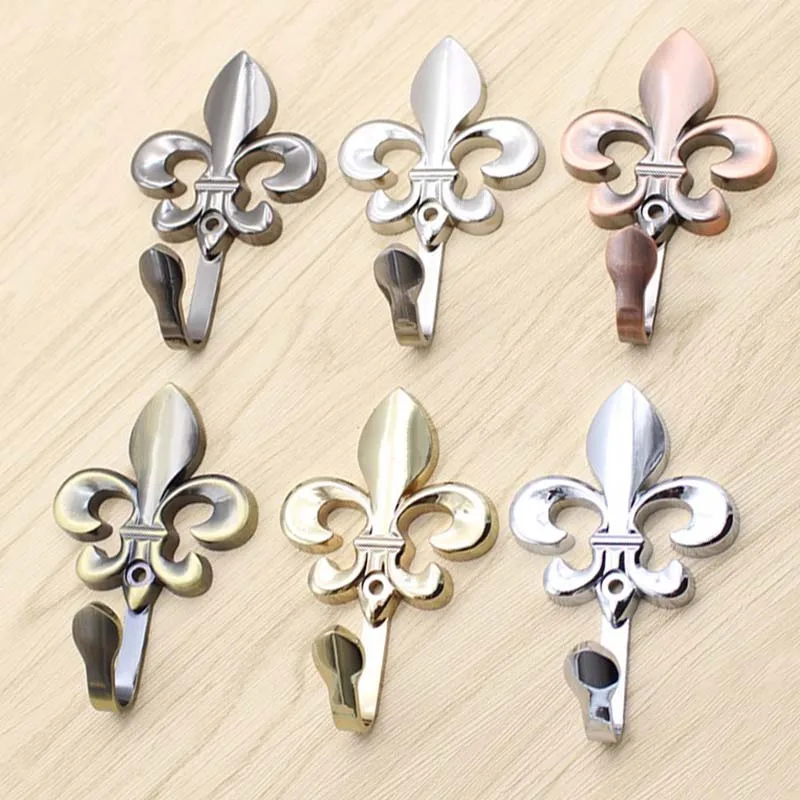 Modern Big Flower Hook Wall Hook Curtain Accessories Perforated Door Hook Zinc Alloy Simple Clothes Key Hook Double Hook