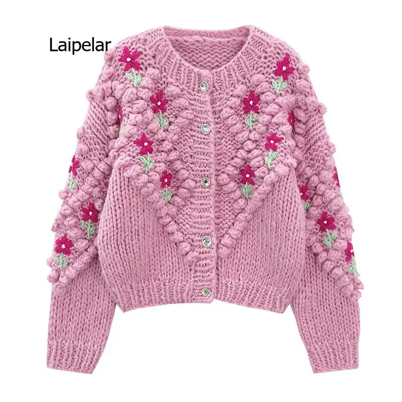 Women Sweater Autumn New Sweater Three-dimensional Flower Early Autumn Women's Top