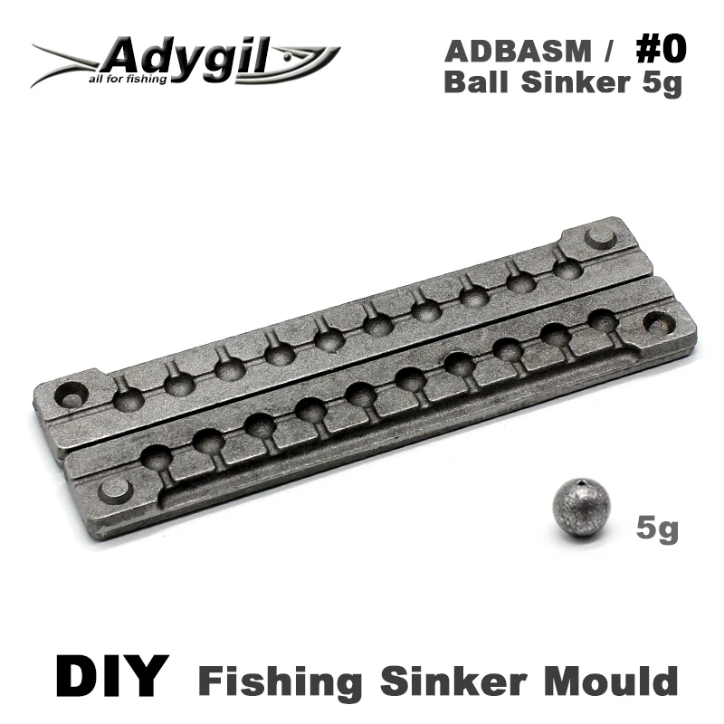 Adygil DIY Fishing Ball Sinker Mould ADBASM/#0 Ball Sinker 5g 10 Cavities