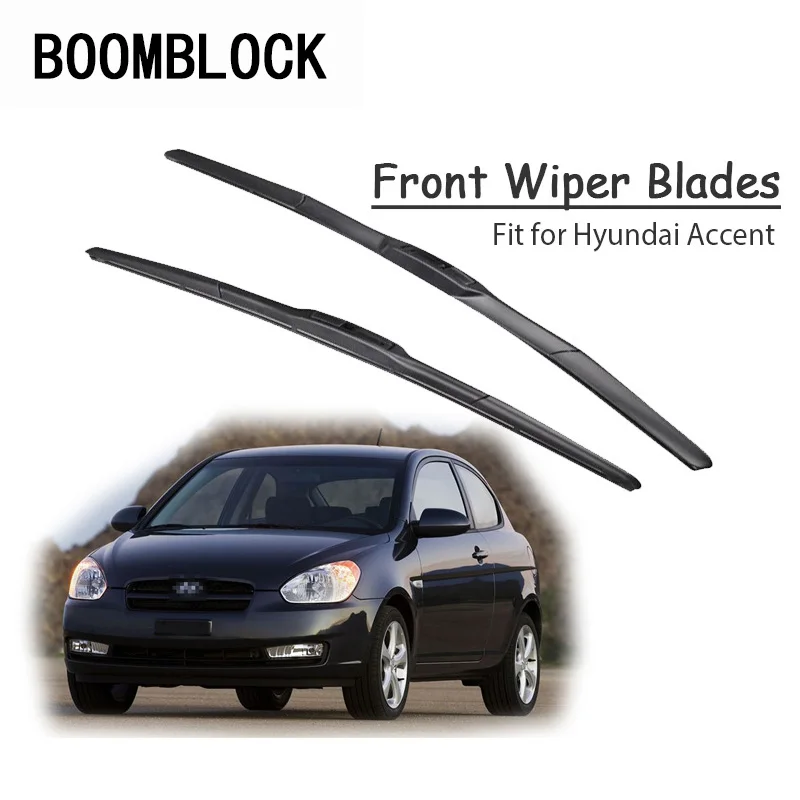 BOOMBLOCK 2pcs Car Accessories Windscreen Rubber Original Wiper Blades Arm Kit For Hyundai Accent 2017 2016 2015 2014-2000