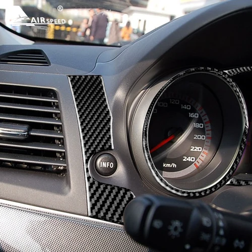 Imagen 2 del producto Embellecedor Interior de fibra de carbono, pegatina de marco de velocímetro para Mitsubishi Lancer 2008 2009 2010 2011 2012 2013 2014 2015, accesorios