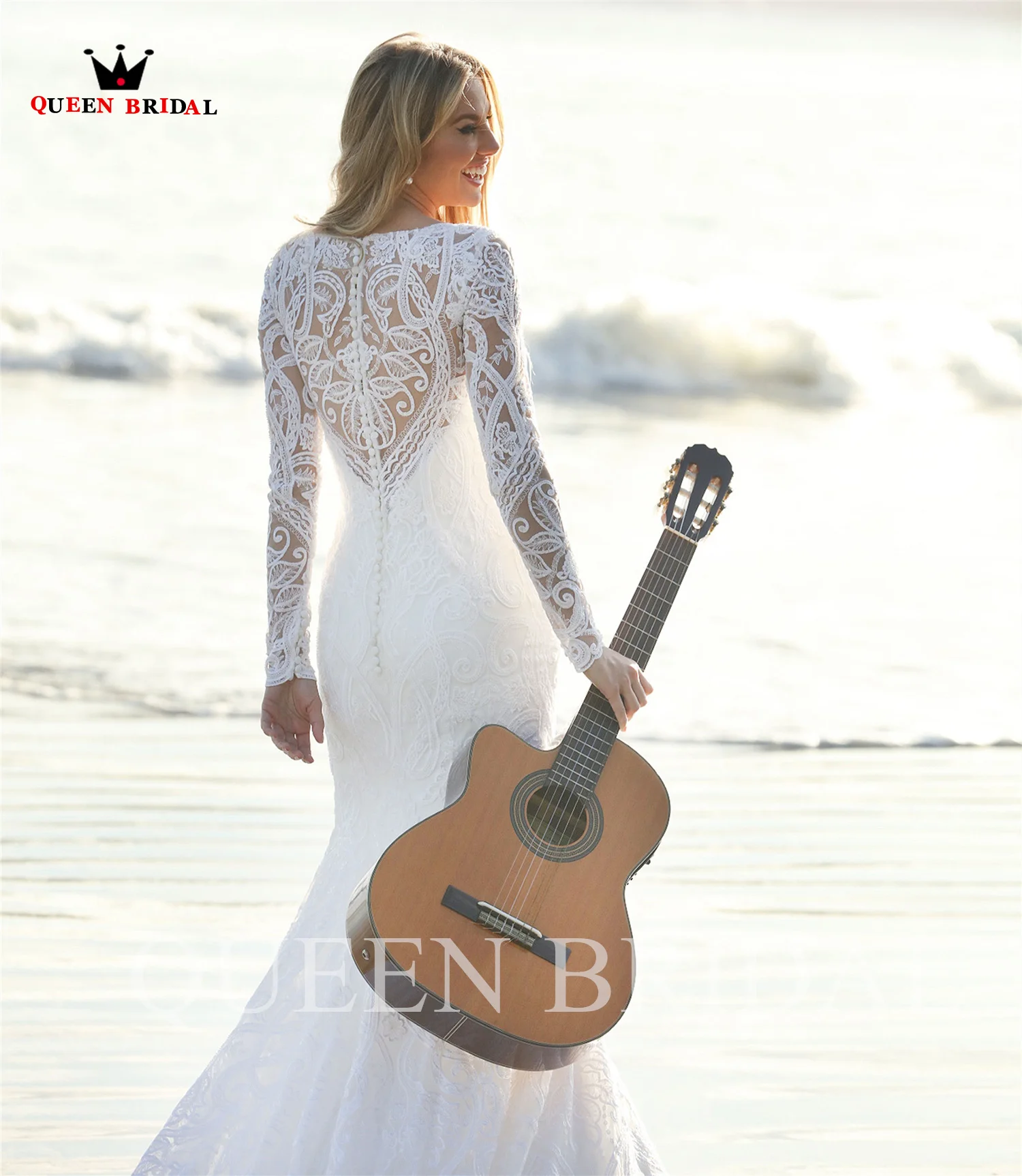 Sexy Mermaid Wedding Dress Long Sleeve 2023 New Design Formal Bride Dresses Marriage Custom Size BZ01