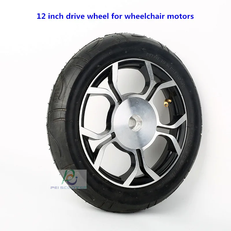 12inch 12 inch tire aluminum alloy wheel for wheelchair motor drive wheel phub-12yws