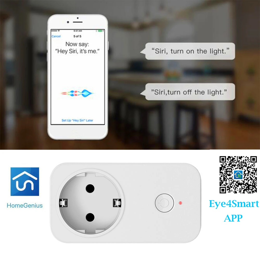 Timethinker WS2 스마트 와이파이 소켓, 미국 EU 홈킷 플러그, 애플 홈킷, 알렉사 구글 홈, 시리 음성 원격 제어, Vstarcam