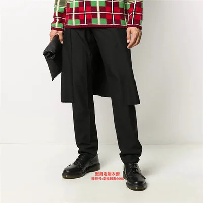 The new Korean version of the spring and autumn male personality fake two Harem pants young hairdresser small leggings casual