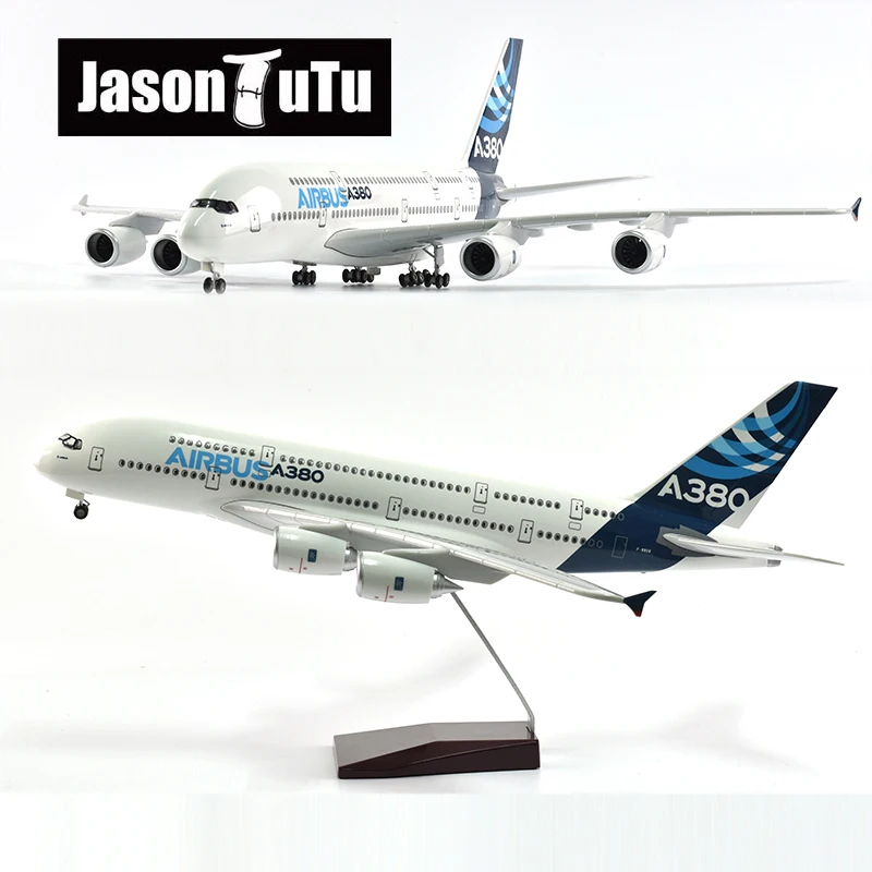 

JASON TUTU 43-47cm Airplane Model Aircraft Original Models Airbus A380 1/160 Scale Diecast Resin Light and Wheel Plane Gift