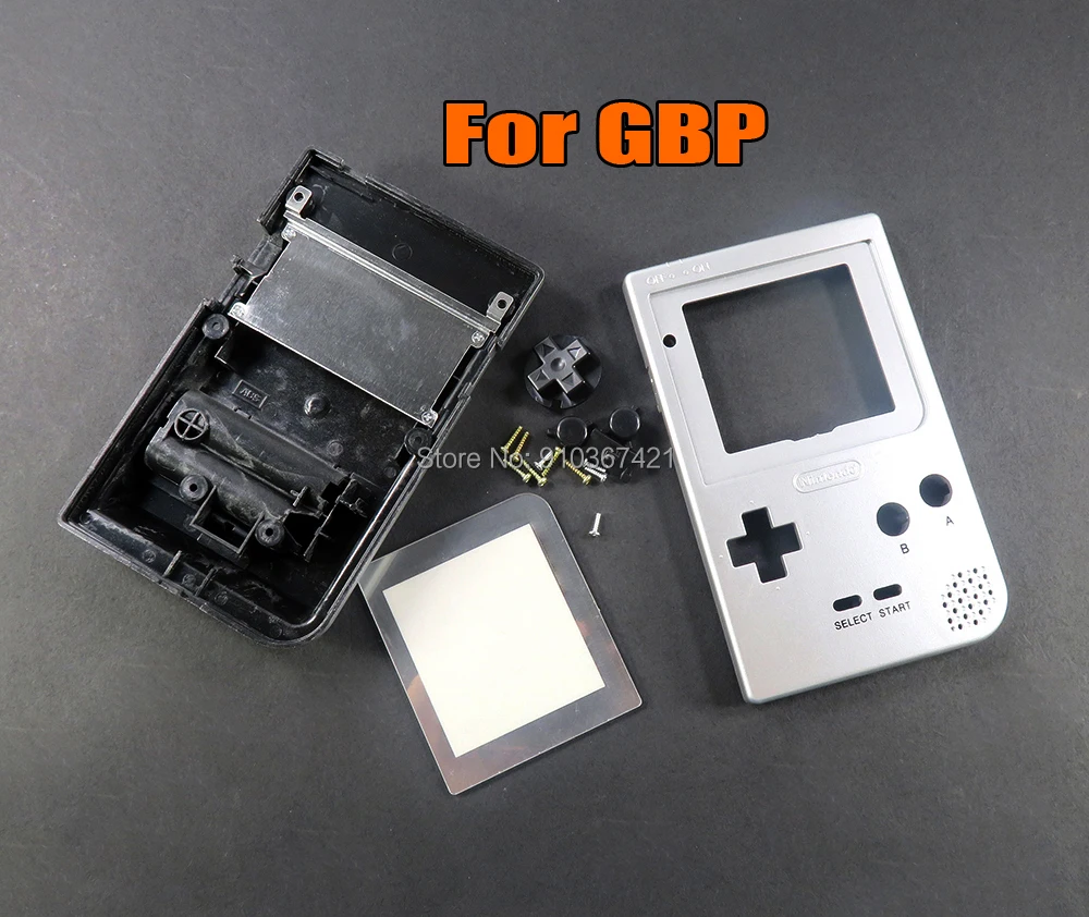 

10sets/lot Replacement Gold Sliver Grey Full Set Housing Shell Case Cover With Buttons Screw For Gameboy Pocket GBP Game Console