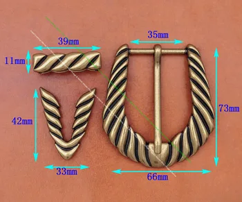 Mosiądz galwanicznie zachodniej Rodeo kowboj galanterii skórzanej kwiat grawerowane DIY 3 sztuka zestaw klamry pasa fit 35mm pasek