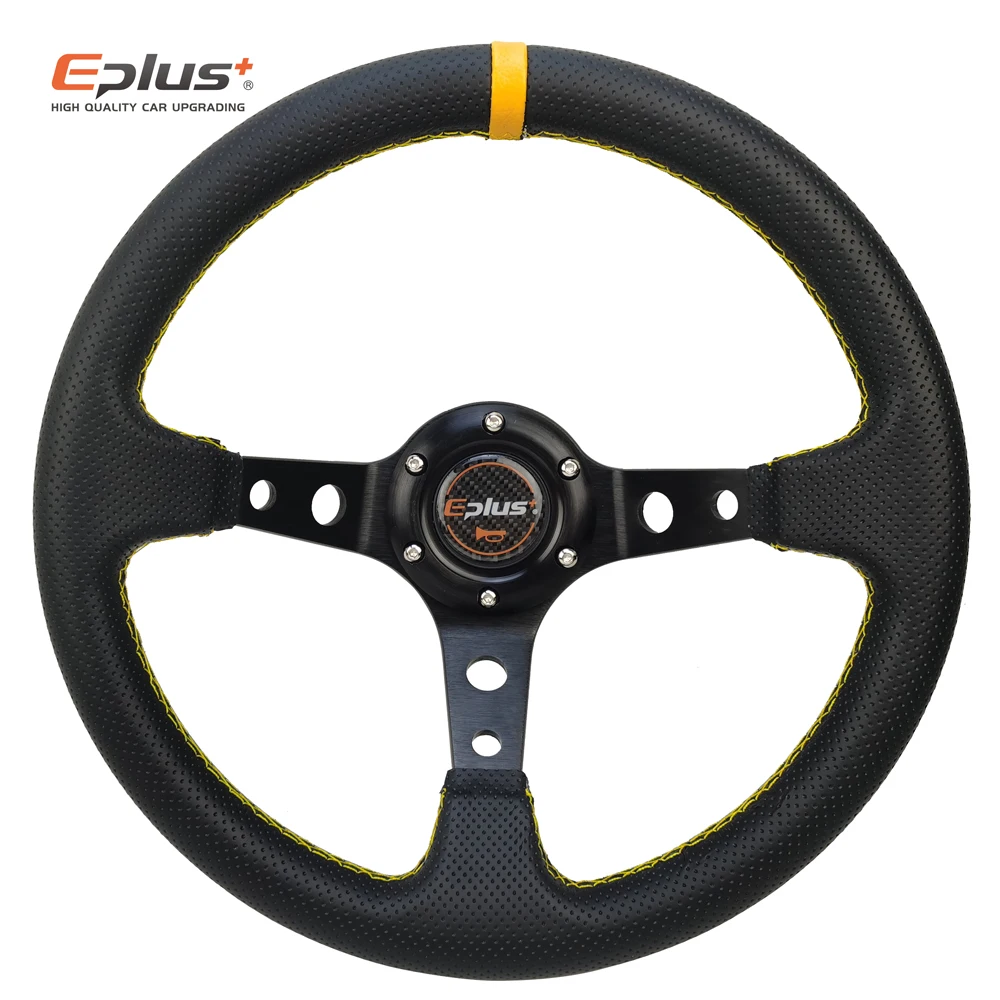 EPLUS Car Sport Steering Wheel PVC Racing Type High Quality Universal 320MM Or 350MM Aluminum Retrofit Modified Auto Styling