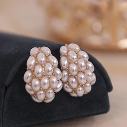 2021 New Trendy Imitation Pearl Earrings For Women Classic Elegant Simulated-pearl Stud Earrings Female Wedding Jewelry Gifts
