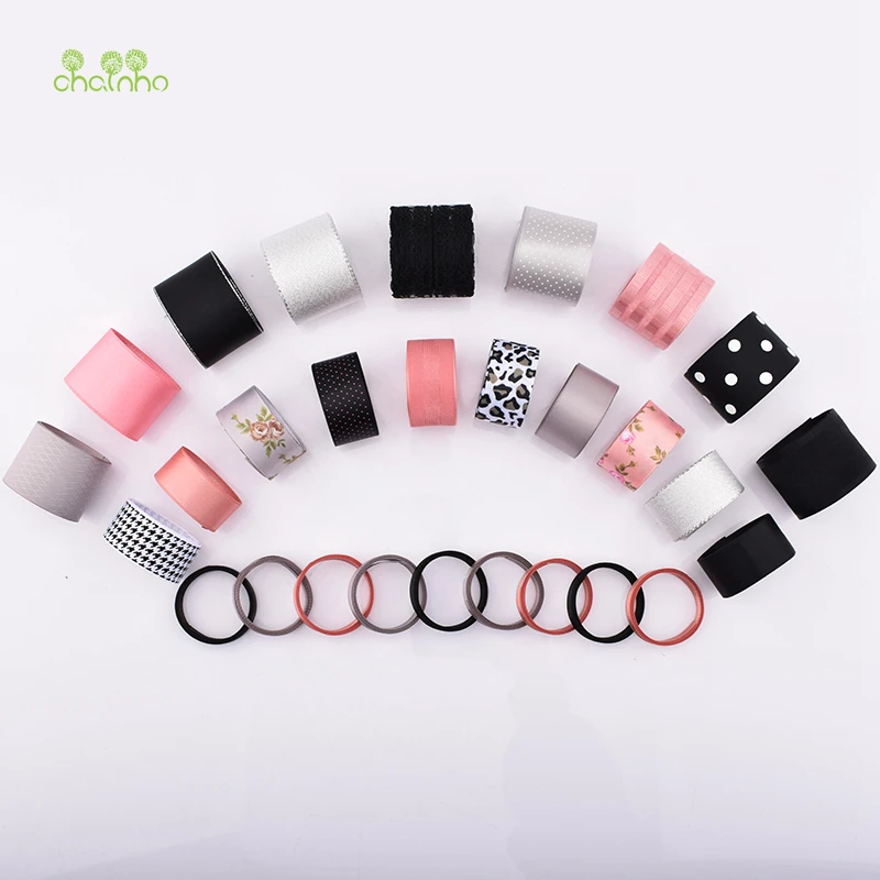 High Quality,Mixed Black&Pink Colour Ribbon Set For DIY Handmade Gifts&Crafts Packing,Hair Ornament Accessories,HB131