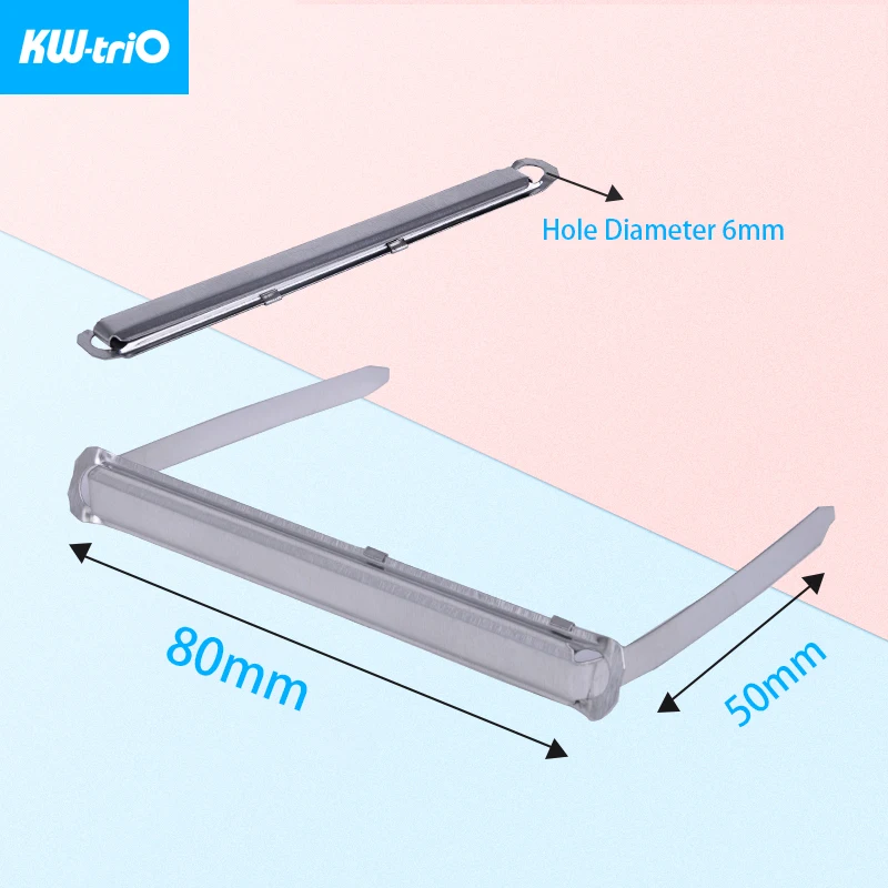 KW-triO Strip Binder Clip Notebook Binding Clamp Reusable Binder Folder DIY Planner Binding Clip Paper Induction Office Supplies