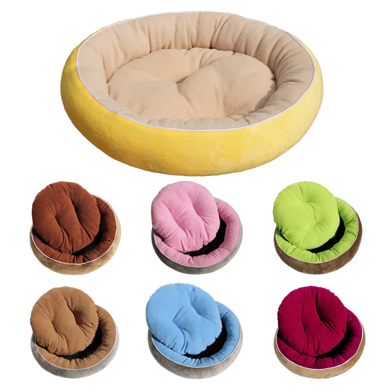 

Detachable Cat Dog Bed House Round Warm Bed Dog Sleeping Mat Pad Nest Kennel Pet Cushion Puppy Nest Shell Hiding Burger Bun