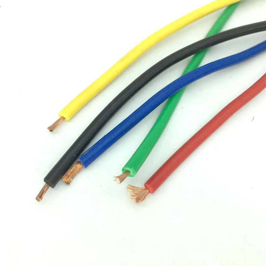 Cable eléctrico AWG de calibre 14 para control remoto, cable trenzado Flexible de cobre estañado, PVC, rojo, negro, amarillo, azul y verde, 5 m/lote