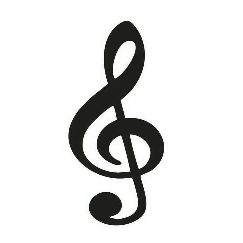 Treble Clef Music Piano Guitar Vinyl Die Cut Car Decal Sticker   Window Wall Bumper Laptop Sticker 20 Colours Available