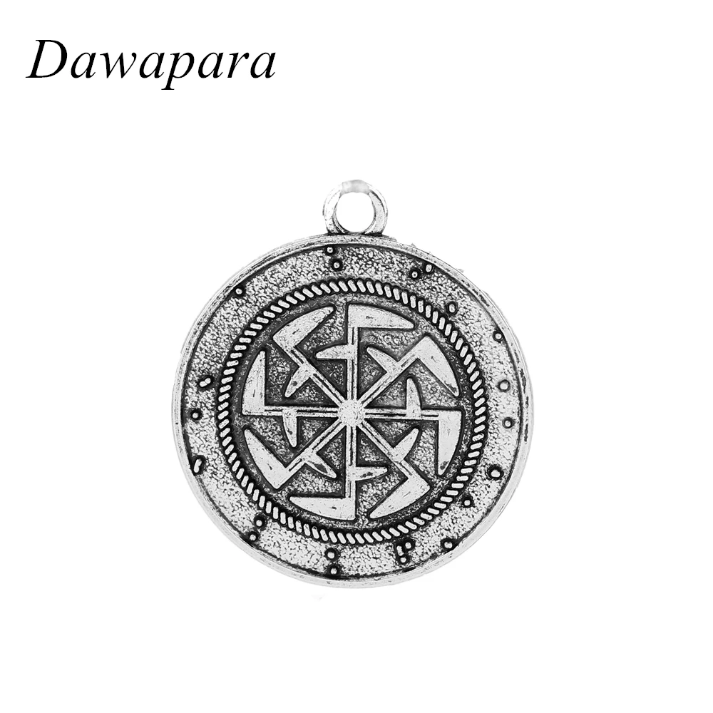 Dawapara Slawisches Kolovrat-Symbol Anhänger Klassische Ethnische Vintage DIY Charms für Frauen Zubehör Metallanhänger Schmuck – Detail 12