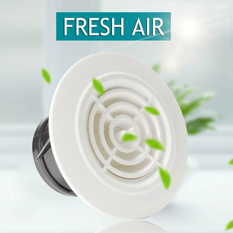 1pc 3/4/5/6/8 inch Round Air Vent ABS Louver Grille Cover Adjustable Exhaust Vent for Bathroom Bedroom Kitchen Ventilation Vents