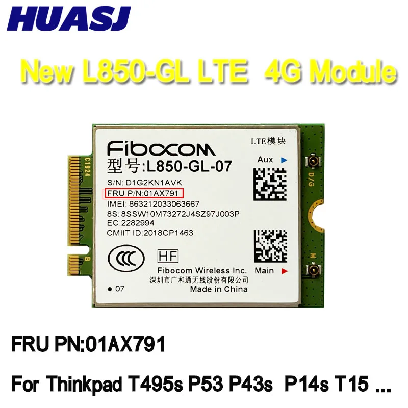 4G LTE Wireless Fibocom L850-GL M.2 Card For Lenovo Thinkpad T495s P53 P43s T14 P14s T15 T14s X13 P15s  L14 L15 01AX792