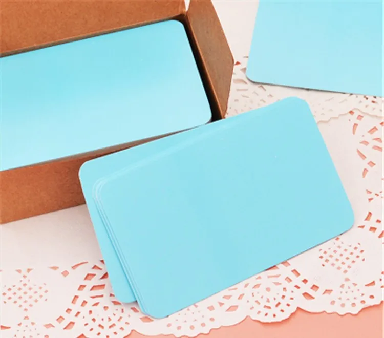 100pcs/lot Pure Color Cards Cute Mini  Kraft Word Card Blank Paper Postcards Memo Pad Notepad Creative Stationery