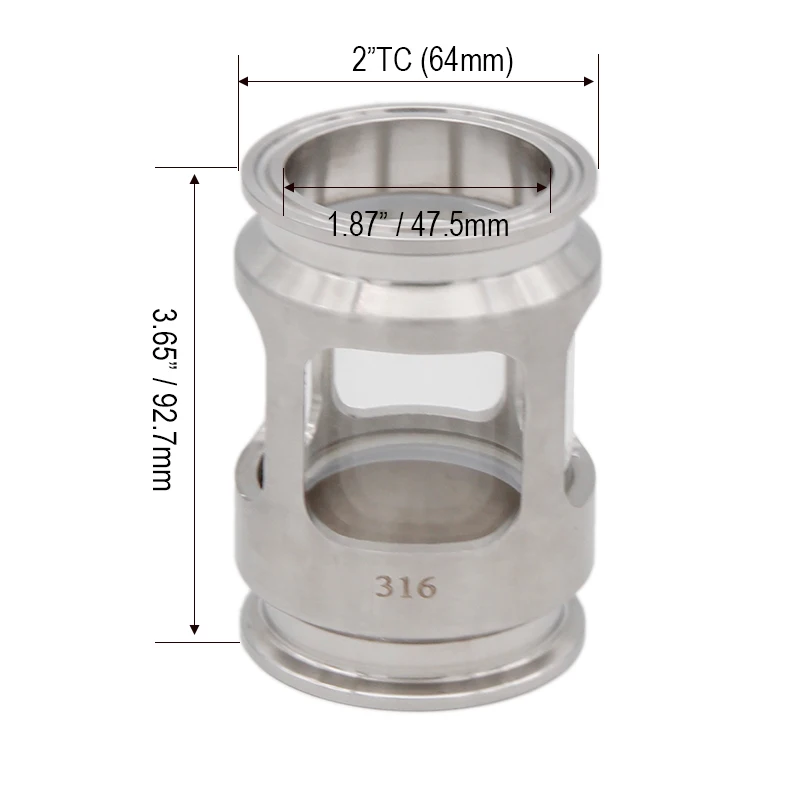 トリクローバー-ステンレス鋼のサニタリーサイトグラス,304 316,自家製ハードウェア,1.87 \