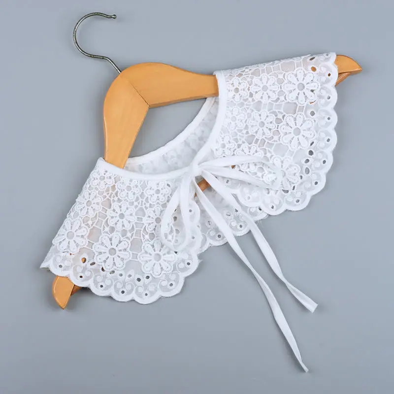 Cuello desmontable falso, chal con volantes, lazo bordado, Collar decorativo, Gargantilla corta, Poncho Lolita, 1 unidad