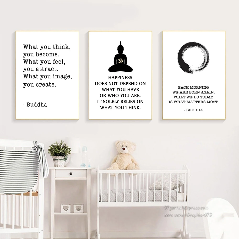 Buddha Canvas Prints and Posters Quotes Bathroom Art Inspired Painting Wall Pictures For Bathroom Toilet Decor