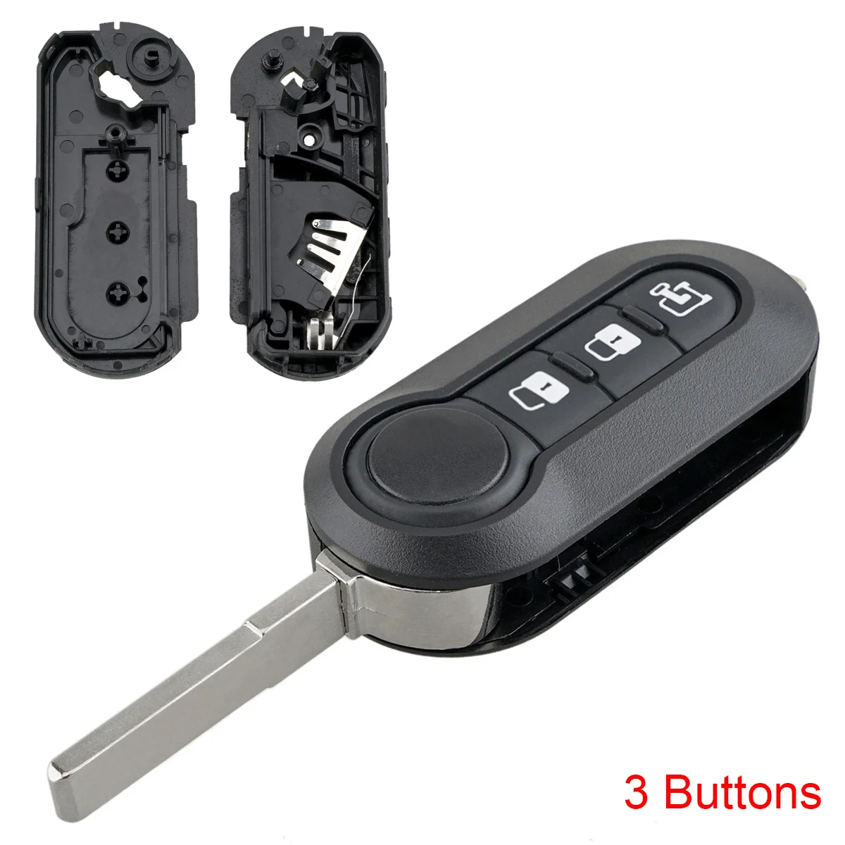 3 Buttons Car Key Remote Control Folding Housing Replacement Fit for Fiat / Peugeot / Doblo / DUCATO / Panda / Punto