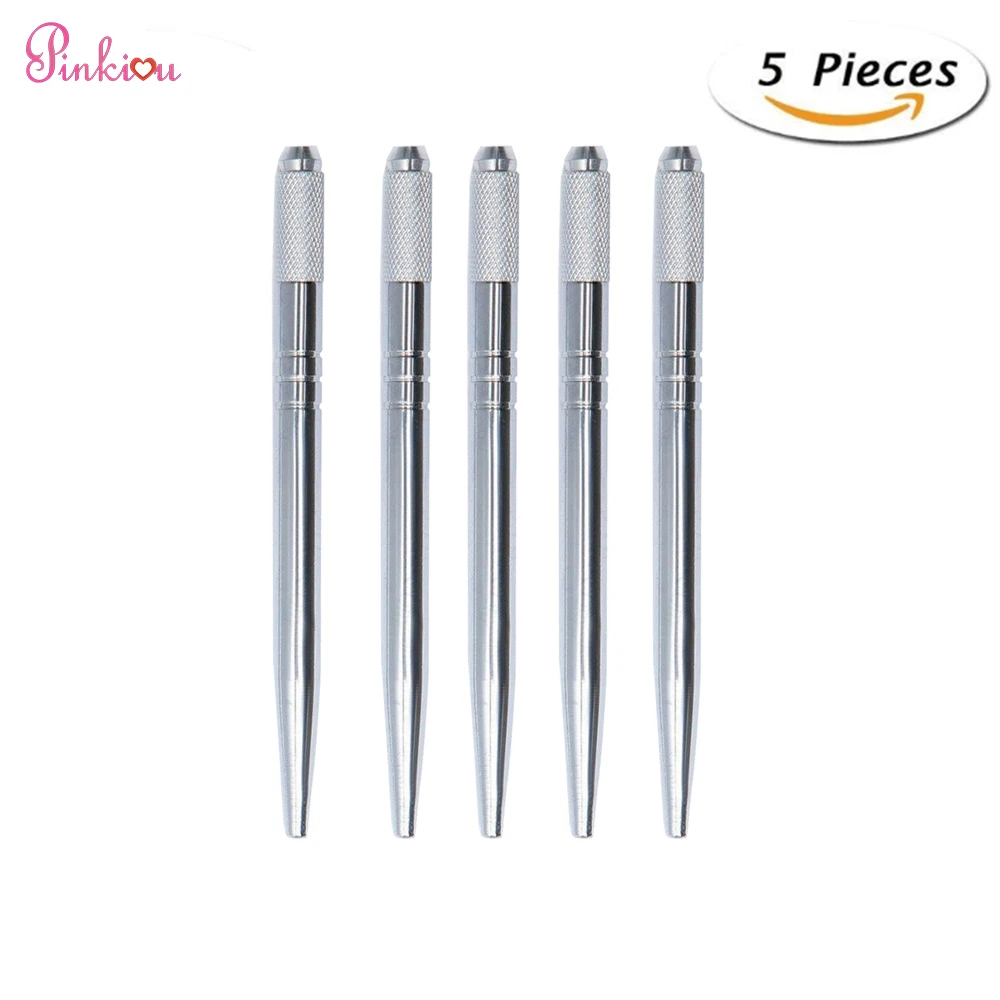 

Manual 3D Eyebrow Tattoo Microblading Pen Permanent Makeup Gun Stainless steel Tattoo Supplies 5Pcs 14 Pins Flat Blade Needles