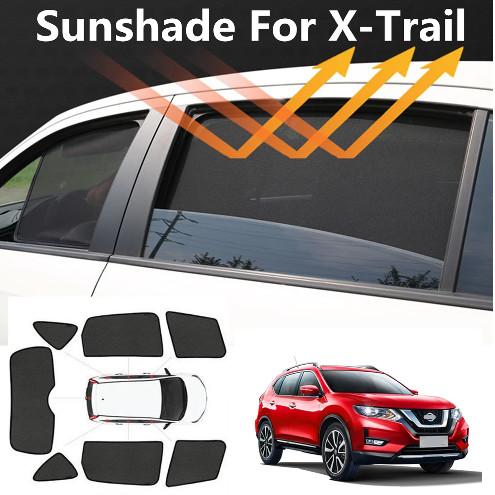 Car Window Shade For Nissan X Trail X-Trail Rogue T32 2014-2020 UV Protection Mesh Window Sunshade Car Curtain Accessories