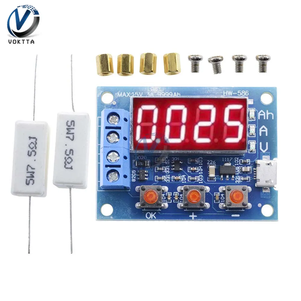 ZB2L3 Battery Tester LED Digital Display 18650 Lithium Battery Power Supply Test Resistance Leadacid Capacity Discharge Psu Test