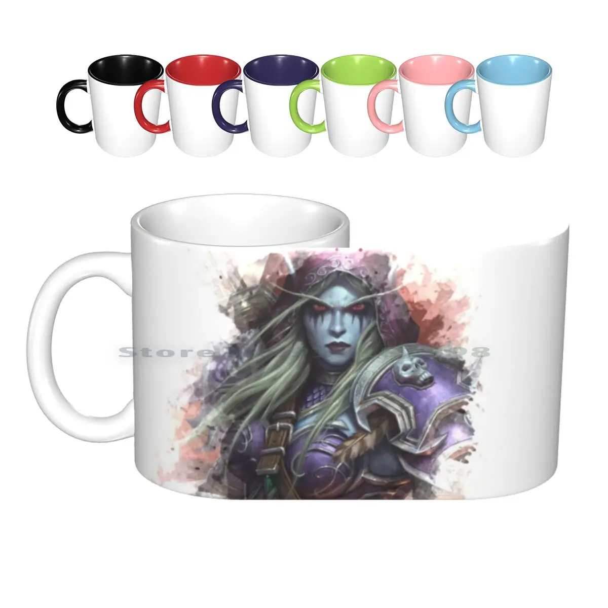 Lady Sylvanas Ceramic Mugs Coffee Cups Milk Tea Mug World Of Lady Sylvanas Lich King Illdan Legion Battle For Azeroth Creative