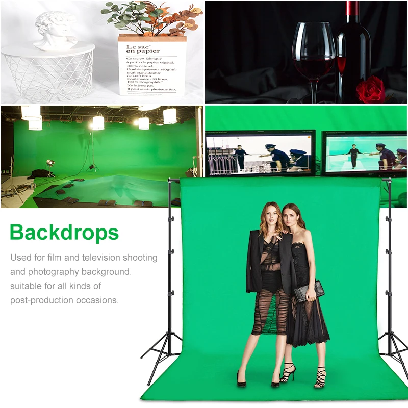 Photography Backdrop Smooth Muslin Cotton Green Black Wthite Screen Chromakey Background Cloth For Photo Studio Video Portrait