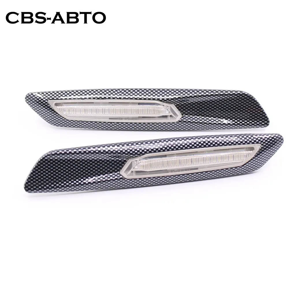 2pcs Carbon Fiber Pattern Car LED Side Marker Fender Lamp Turn Signal Light for BMW E90 E91 E92 E93 car led accessories