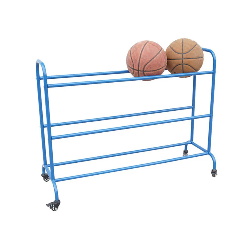 

Outdoor Basketball Storage Rack Cart With Wheel Football Training Movable Organizer Display Stand Support Bracket 3 Floors Shelf