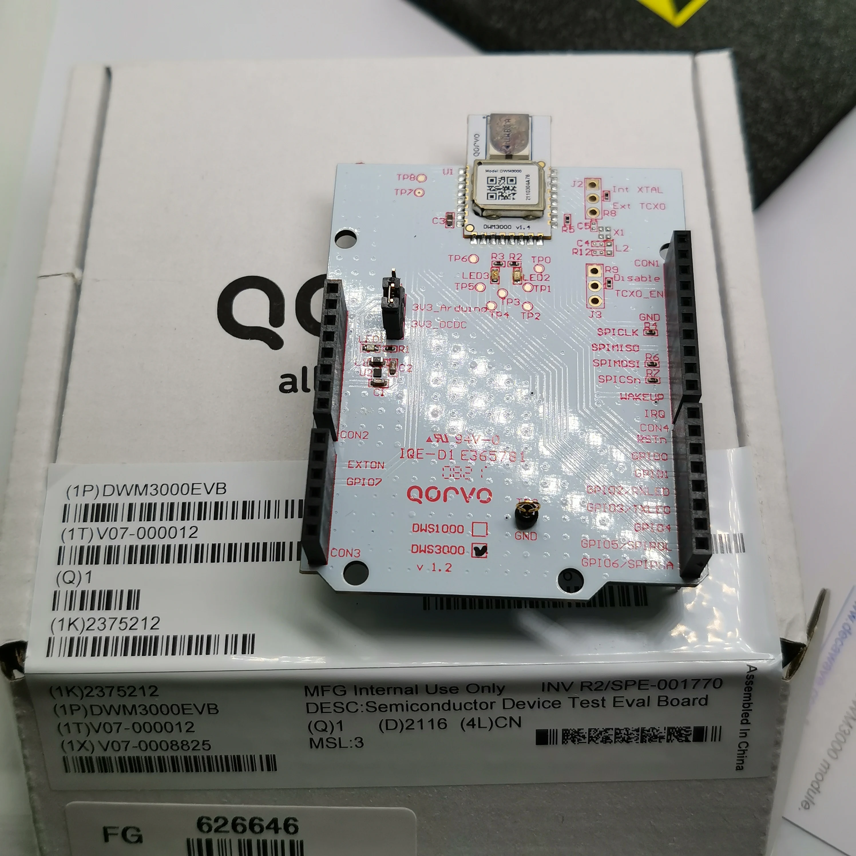1PCS DWM3000 DWM3000EVB DW3110TR DW3220TR RF Development Tools Ultra-Wideband (UWB) Transceiver Arduino Shield