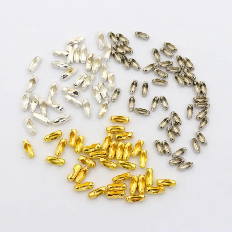 200pc Mixed 2 Sizes Silver Gold Color Metal Bead Chain Stoper Hook Clasp For Jewelry making Diy Bracelet Accessories Wholesale