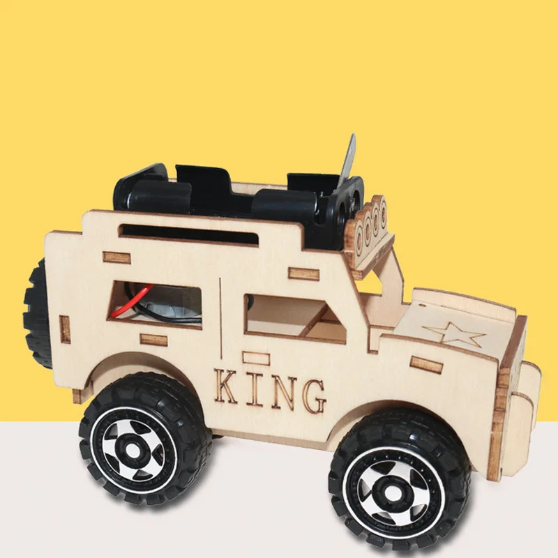 Modelos de veículos de madeira carro jeep construção ciência experimentos kits kit experimento ciência projetos diy presente aniversário para meninos menina