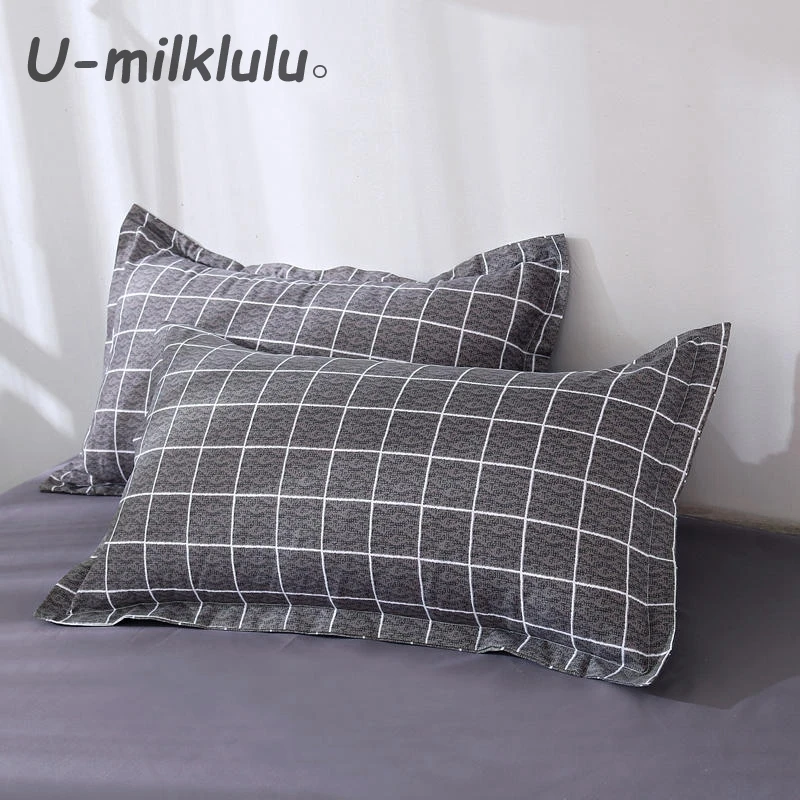 Imagem -03 - Grade Impresso Conjunto de Cama Folha Nórdica Cor Sólida Duvet Cover Único Duplo Rainha King Size Almofadas Elásticas Pcs