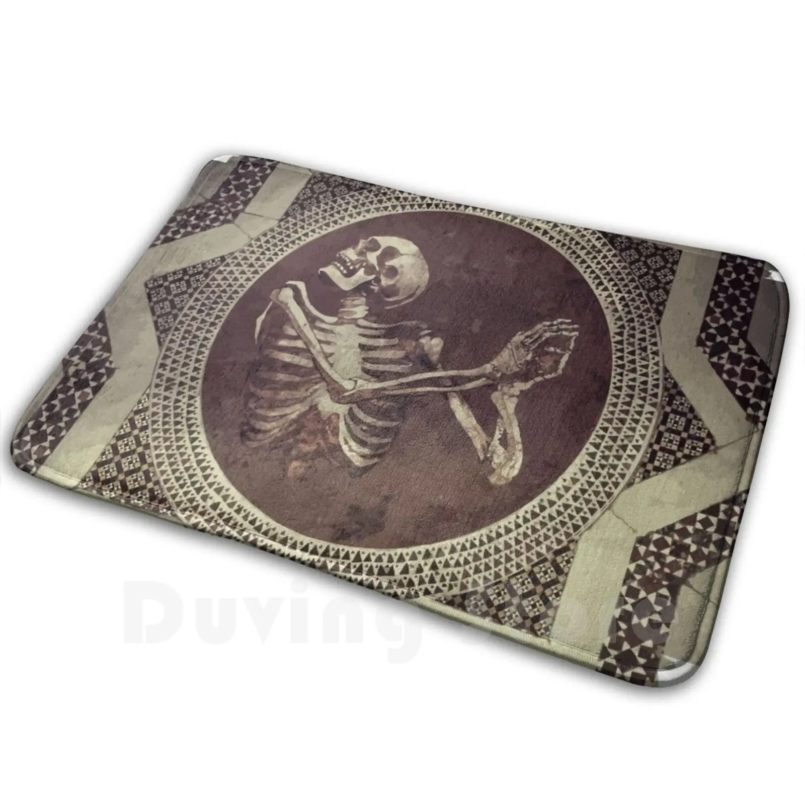 Hannibal : Dancing Skull Skeleton Mosaic Mat Rug Carpet Anti-Slip Floor Mats Bedroom Skull Skeleton Dance Dancing Cheer Blood