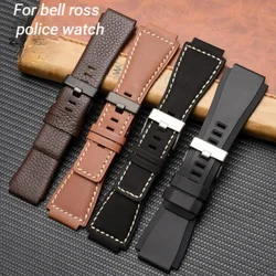 Cowhide watch band  Suitable for BR Bell Ross/Police POLICE watch PL14796J  24mm