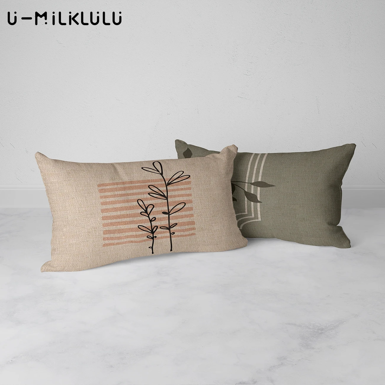 Vintage Style Cushion Cover for Sofa and Home Decor, Flower Plant, Modern Art, Decorative, 30x50, Nordic, Garden