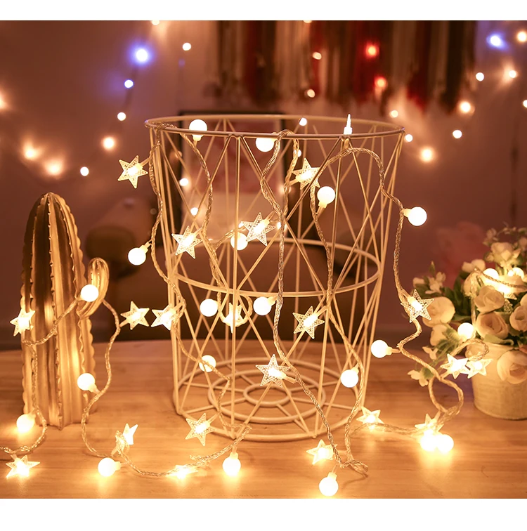 Garland LED Ball String Lights for Christmas Tree Home Indoor Decoration Battery Powered Room decor winter wedding Garland